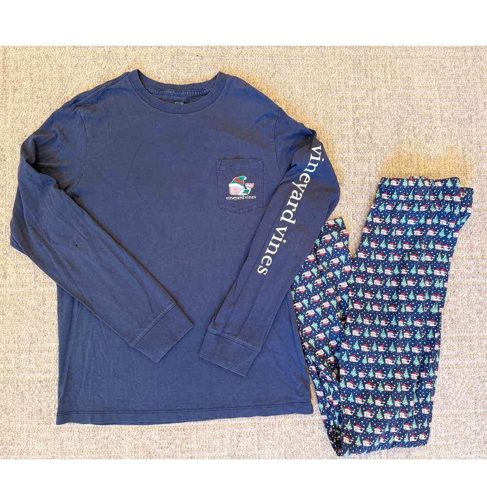 Vineyard Vines Boys holiday Pajama Set Size medium 12/14